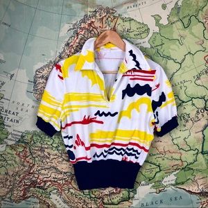 Vintage Abstract Print Top